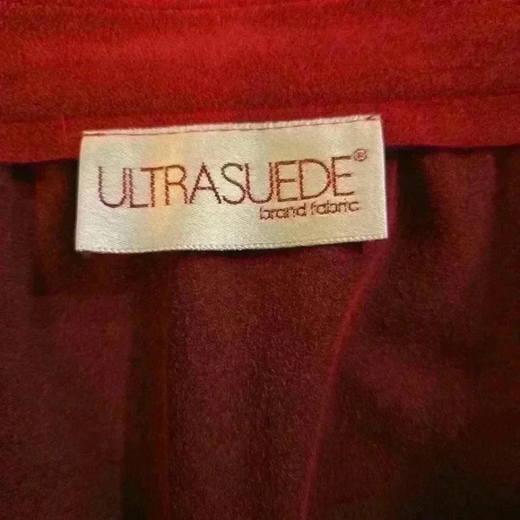 VTG Ultra Suede Womens Midi Maroon Skirt A-Line Size 30 Waist Made in the USA - Picture 4 of 8